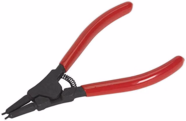 Loops 140mm Straight Nose External Circlip Pliers in Red and Multicolour Steel with Chrome Vanadium Jaws