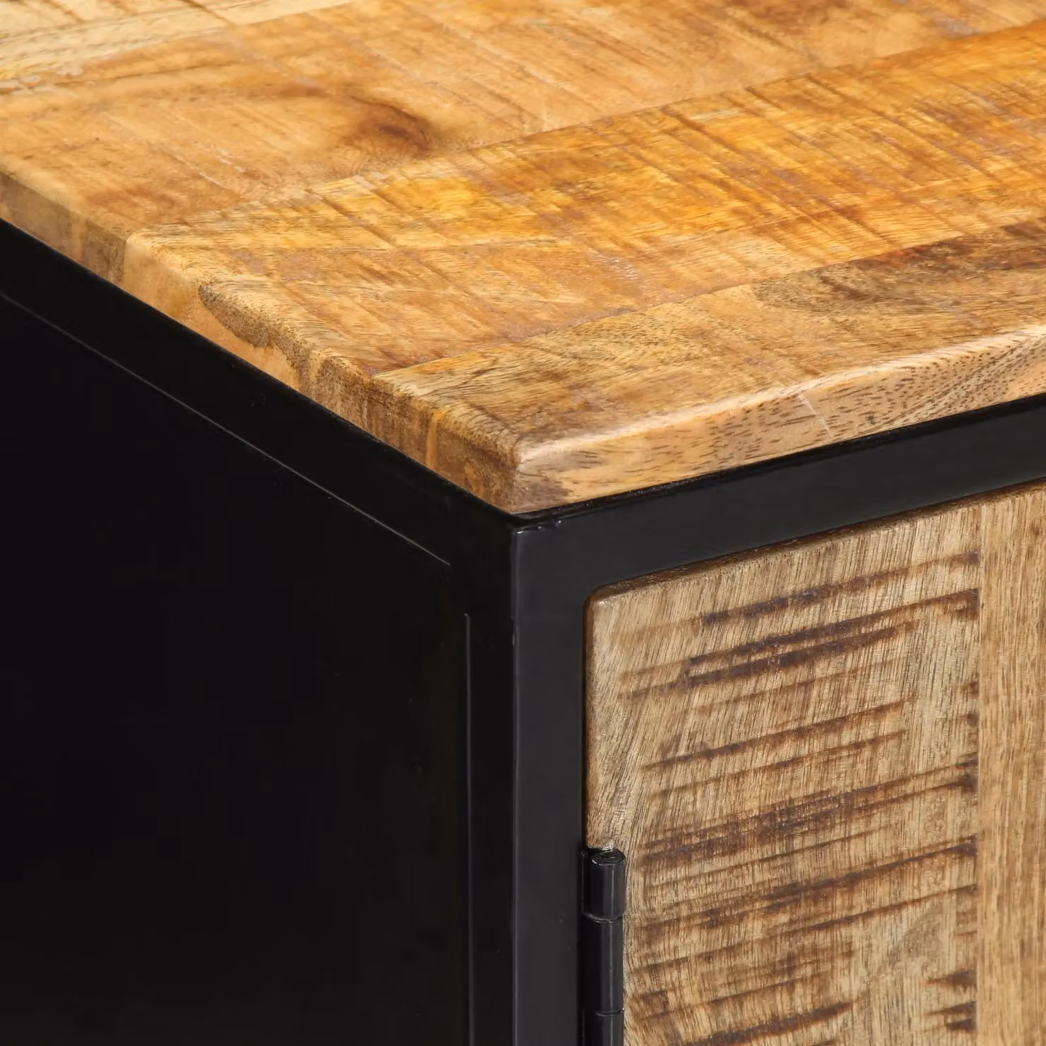 Berkfield Home Bedside Cabinet in Brown Solid Rough Mango Wood, W/D/H: 50 x 30 x 45 cm – 5