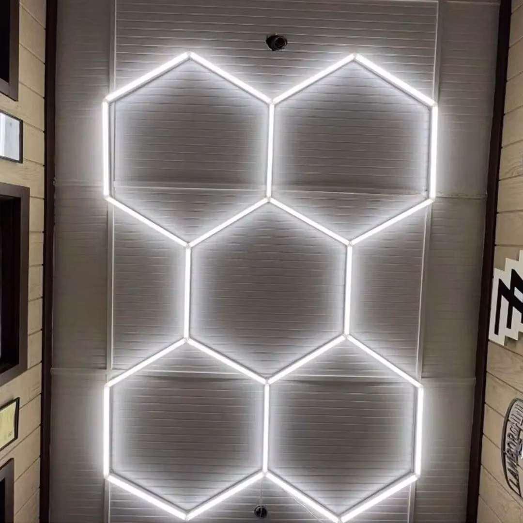 SPETLEK Hexagon LED Honeycomb Lighting in White for Garage, Workshop or Car Detailing – 5