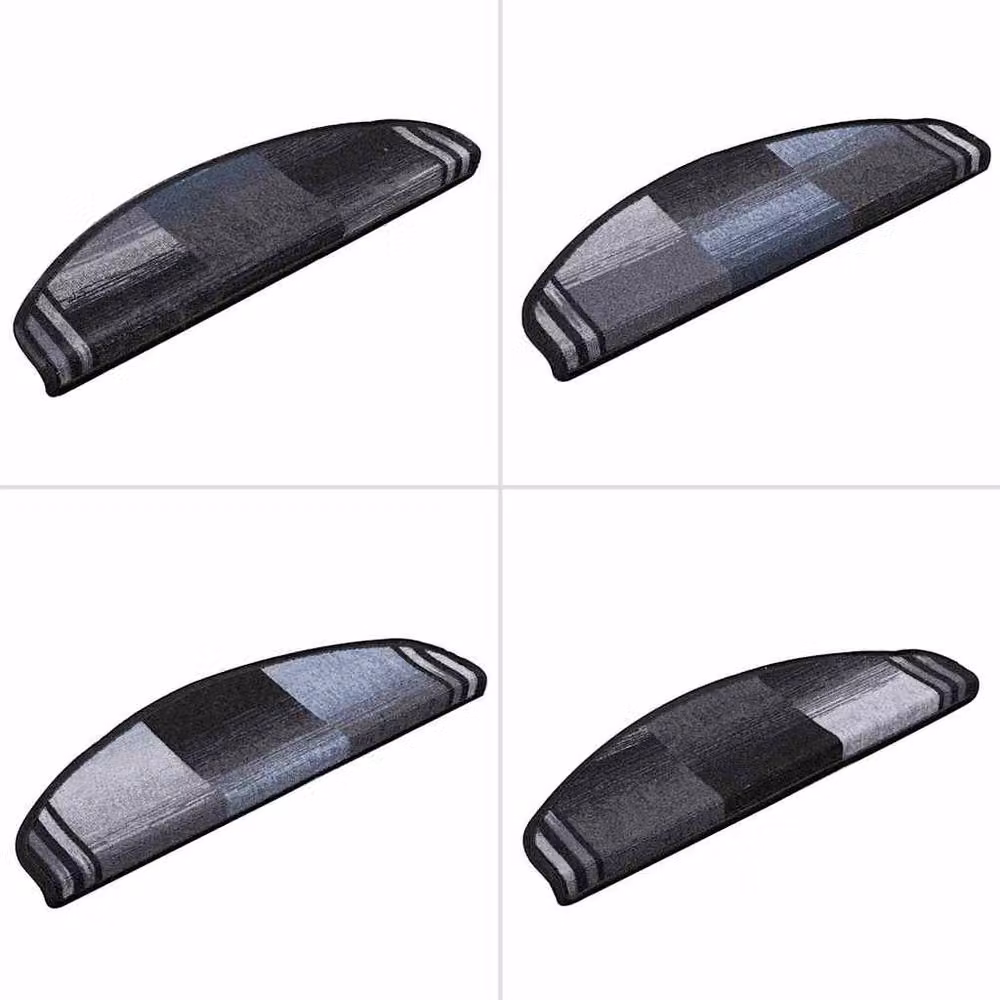 Berkfield Home Self-adhesive Stair Mats, 10 Pack, Black and Grey, W/D/H: 65 x 21 x 4 cm – 4