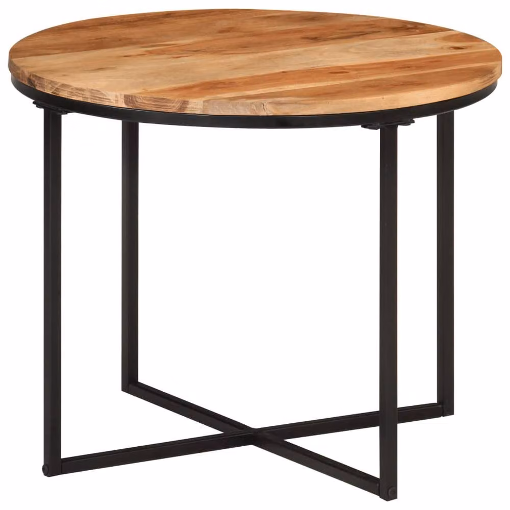 Berkfield Home Industrial Coffee Table in Brown Acacia Wood and Iron, W/D/H: 55 x 55 x 45 cm – 2