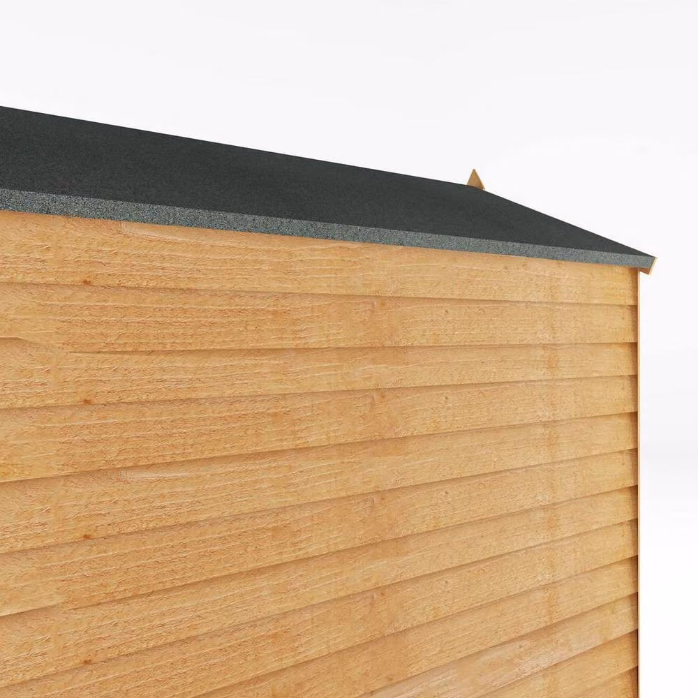 Mercia Brown Overlap Apex Windowless Wooden Garden Shed with Single Door, W/D/H: 160.3 x 215 x 191.9 cm – 4
