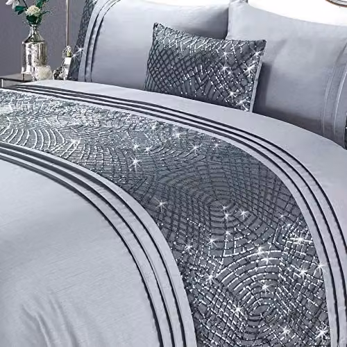 Rapport Home Charleston Polycotton Duvet Cover and Pillowcase Set, Grey, W/D/H: 135 x 200 cm – 2