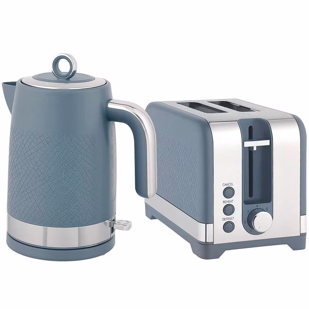 STILVORA Kettle and Toaster Set in Blue with Auto Shut-Off and Limescale Filter – 2