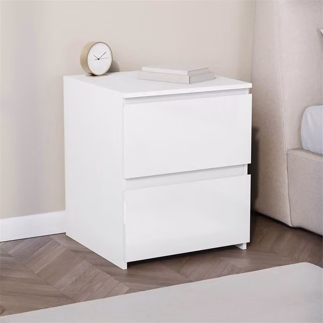 SPETLEK 2 Drawer White Bedside Chest of Drawers – 1