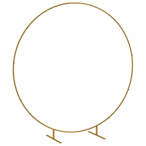 Outsunny Gold Tone Round Wedding Arch and Backdrop Stand