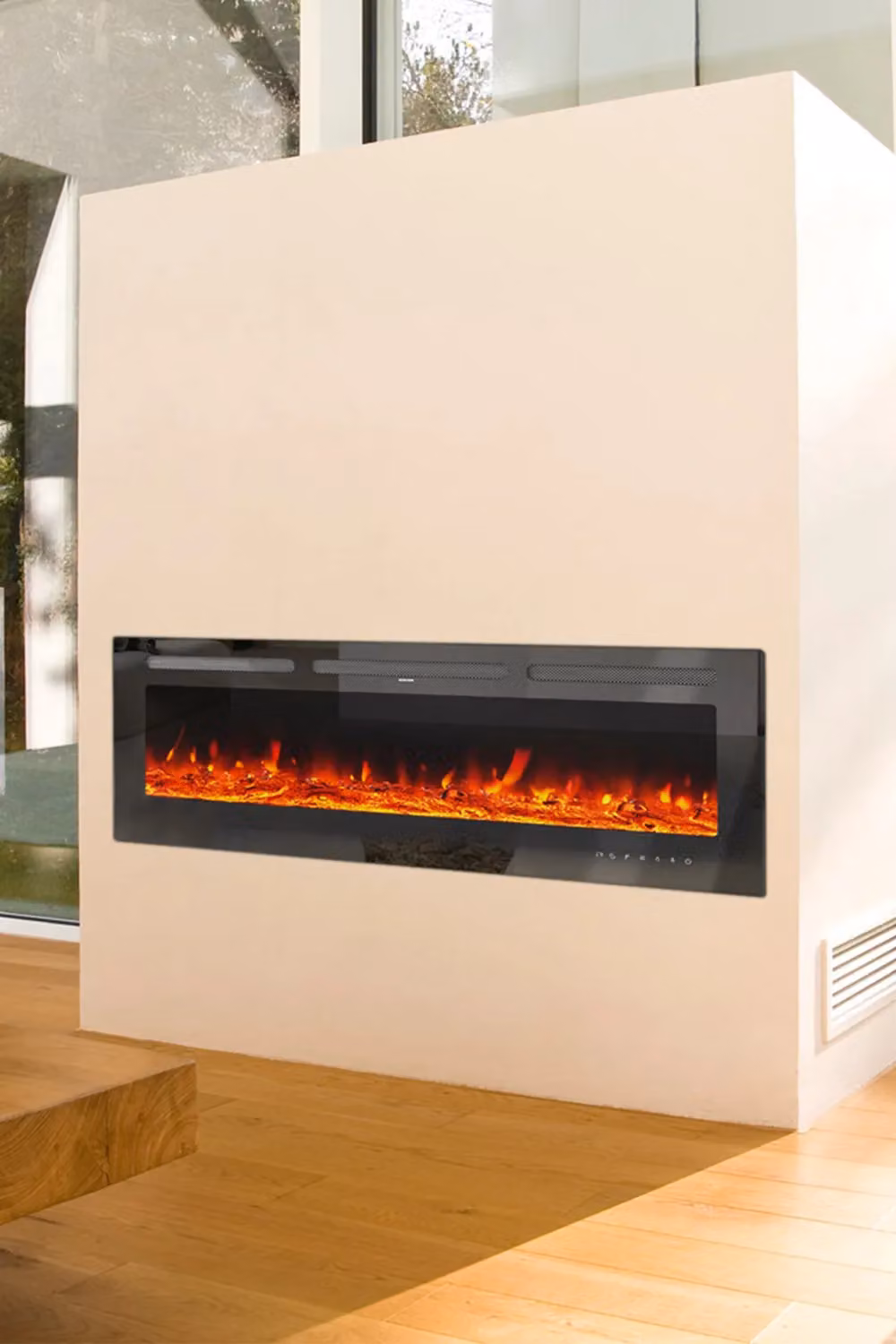 Living and Home 60 Inch Black Inset Electric Fireplace with Remote – 2