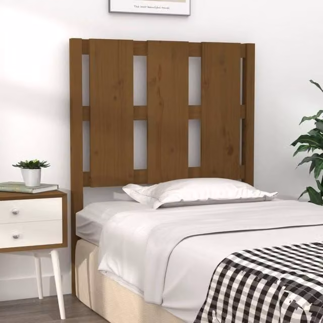 Berkfield Home Beautiful Bed Headboard in Honey Brown Solid Pine Wood, W/D/H: 80.5 x 4 x 100 cm