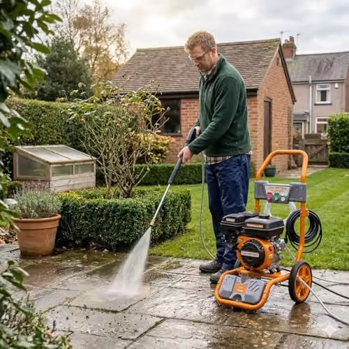 Ark Mat Petrol Pressure Washer with 7BHP Engine, 185 Bar Pressure and 8L/Min Flow Rate in Orange – 2
