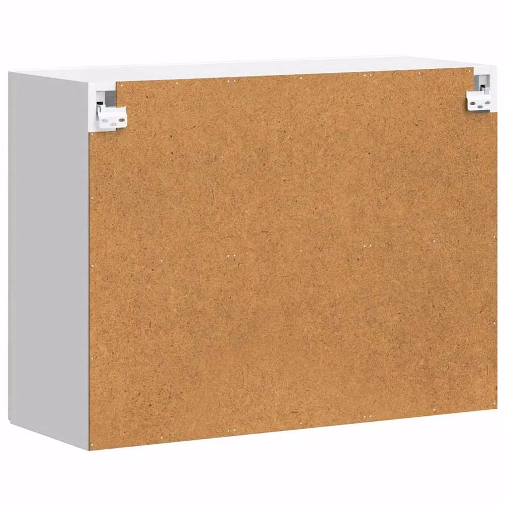 Berkfield Home Modern Kitchen Wall Cabinet with Glass Doors in Porto White, W/D/H: 60 x 31 x 80 cm – 2