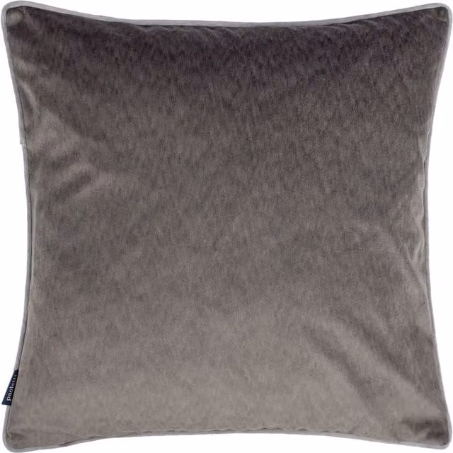 Paoletti Square Silver Grey Velvet Polyester Filled Cushion, W/D/H: 50 x 50 x 50 cm