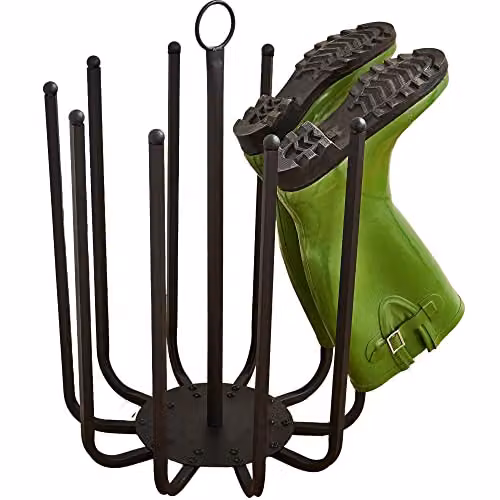Direct Online Houseware Black Round 5 Pair Boot and Welly Shoe Rack, W/D/H: 43 x 43 x 56 cm – 1
