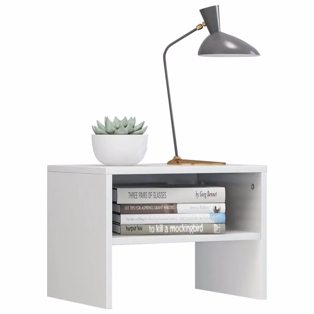 Berkfield Home Set of 2 High Gloss White Bedside Cabinets in Engineered Wood W/D/H: 40 x 30 x 30 cm – 3