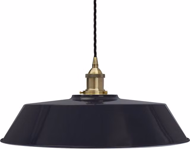 SE Home Chancery Large Pendant Light in Navy Blue and Antique Brass