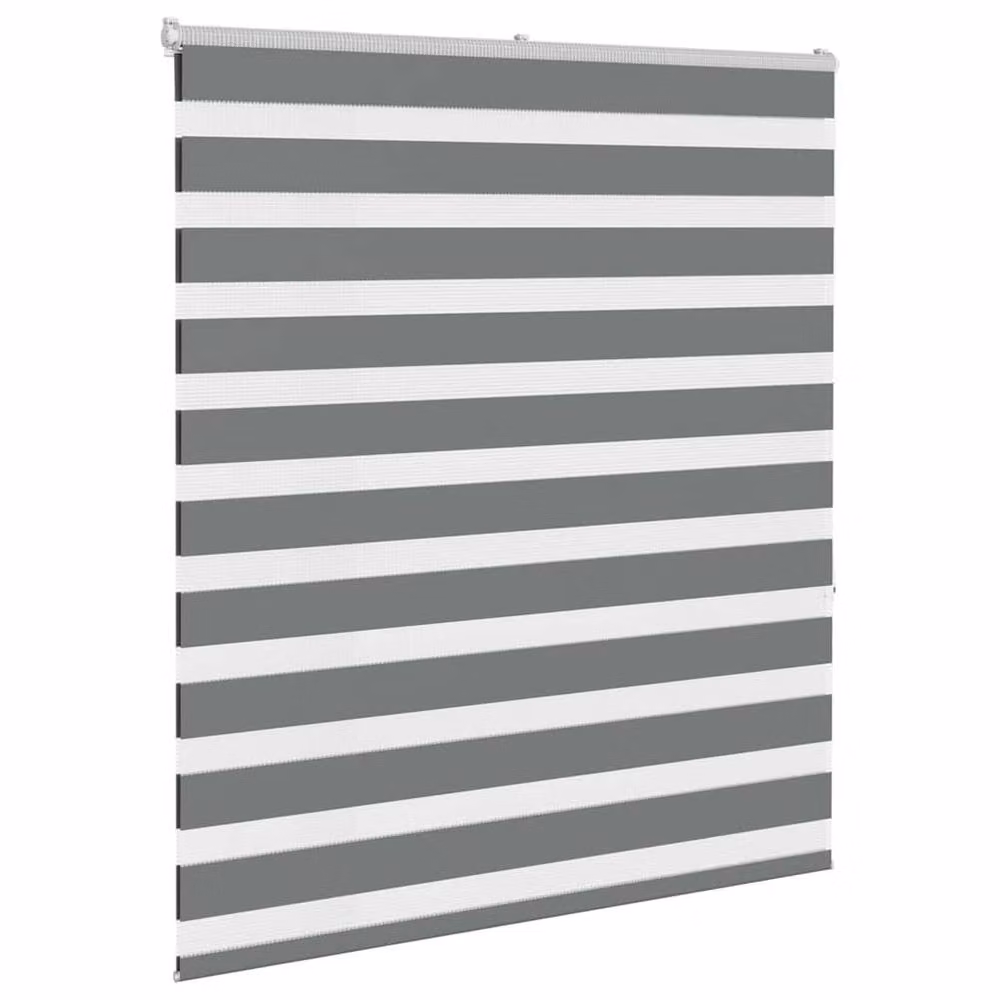 Berkfield Home Zebra Day and Night Blind in Dark Grey, W: 125 cm, H: 150 cm – 3