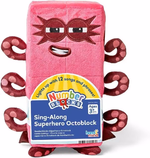 Numberblocks Octoblock Interactive Sing Along Superhero Character Plush, Pink