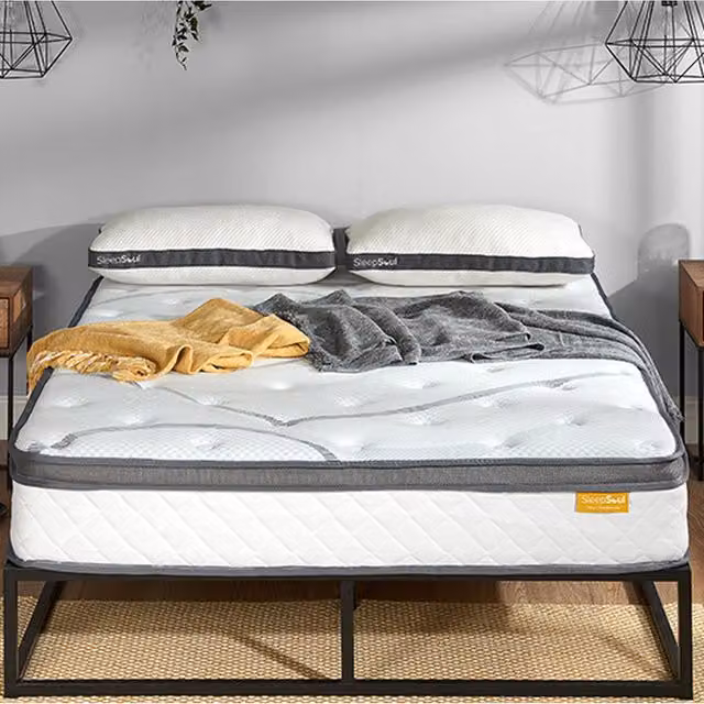 SleepSoul Heaven 1000 Pocket Gel Mattress, Grey, W: 150 cm x D: 200 cm