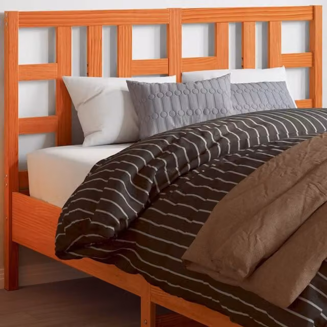 Berkfield Home Rustic Solid Wood Pine Headboard in Wax Brown, Width: 150 cm – 1