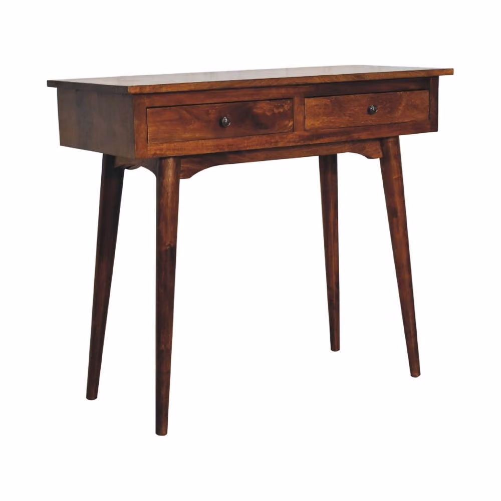 STILVORA Modern Solid Mango Wood Console Table in Brown – 3