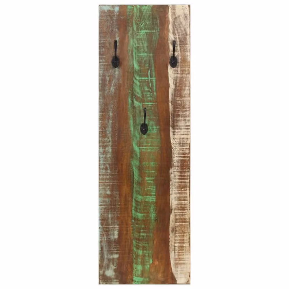 Berkfield Home Set of 2 Wall-mounted Coat Racks in Vintage Solid Reclaimed Wood, W/D/H: 36 x 3 x 110 cm – 2