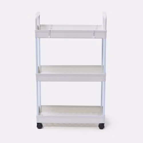 OHS 3 Tier Rolling Storage Trolley in White