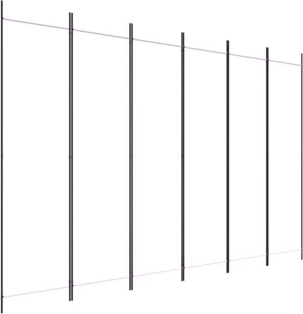 Berkfield Home 6-Panel Fabric Room Divider, White, W: 300 cm, H: 200 cm