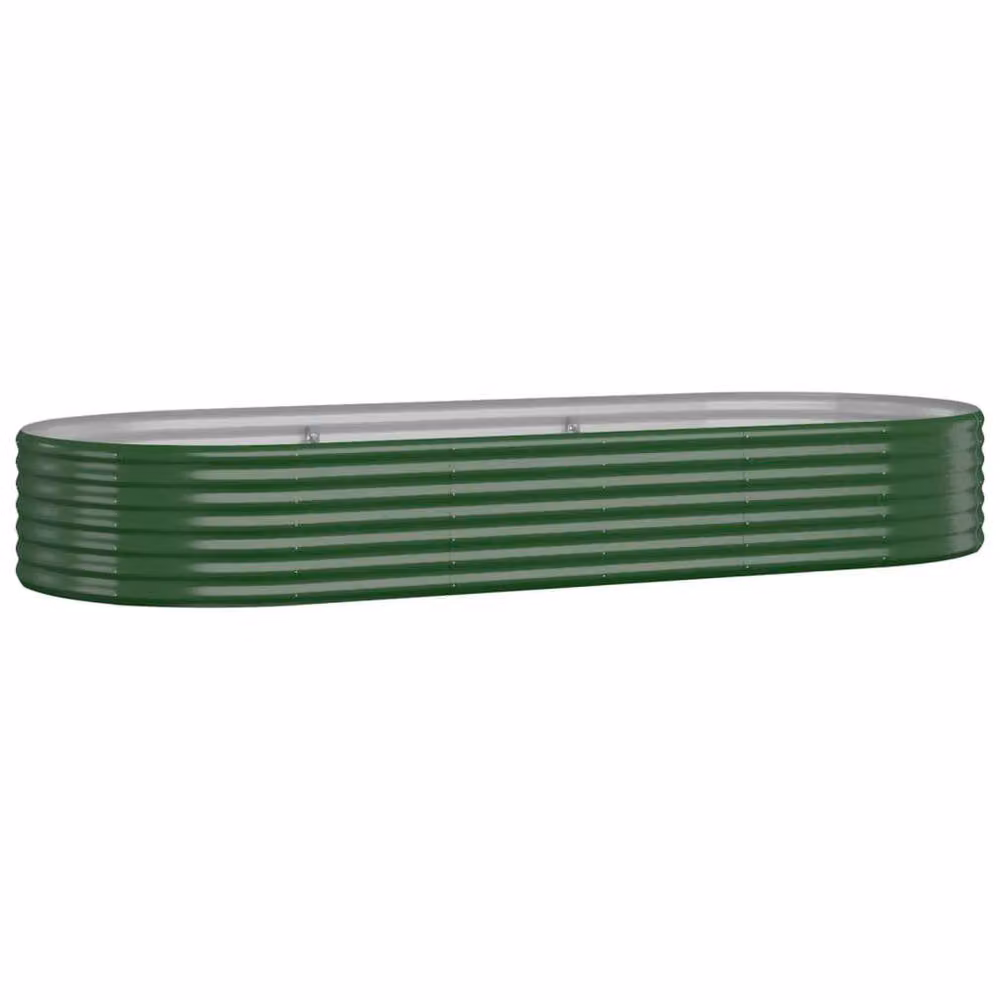 Berkfield Home Garden Raised Bed in Green Powder-coated Steel, W: 249 cm, D: 100 cm, H: 36 cm – 3