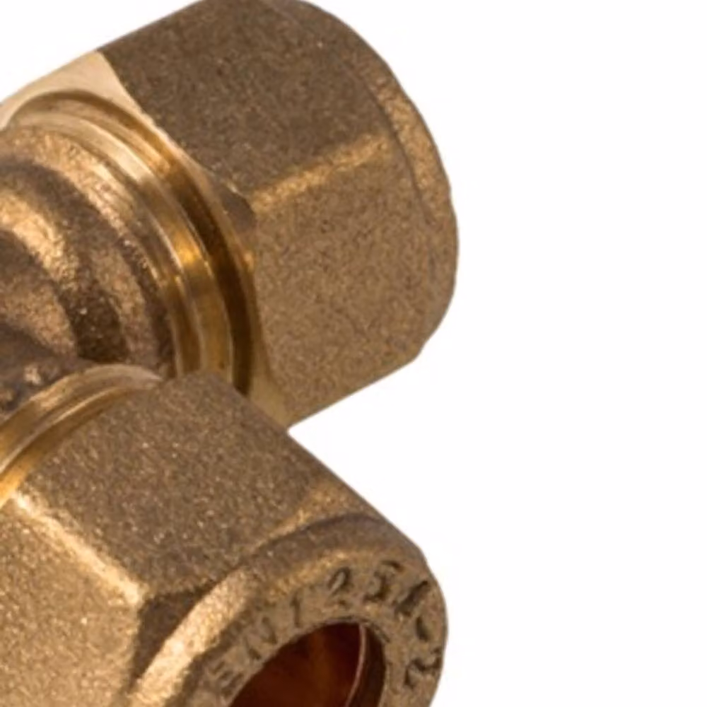 Securplumb Brass Compression Equal Tee in Gold, Pack of 5 – 2