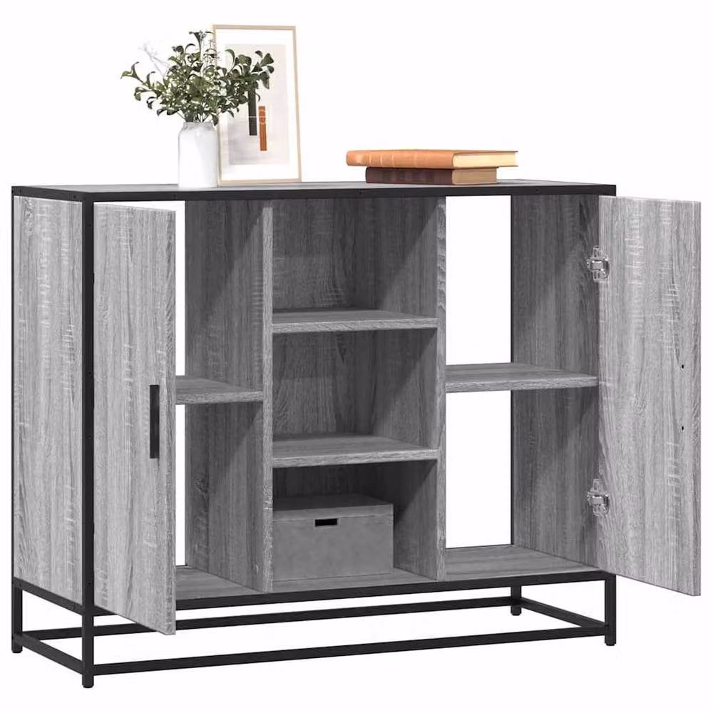 Berkfield Home Grey Sonoma Sideboard in Engineered Wood, W/D/H: 92 x 35 x 76 cm – 2