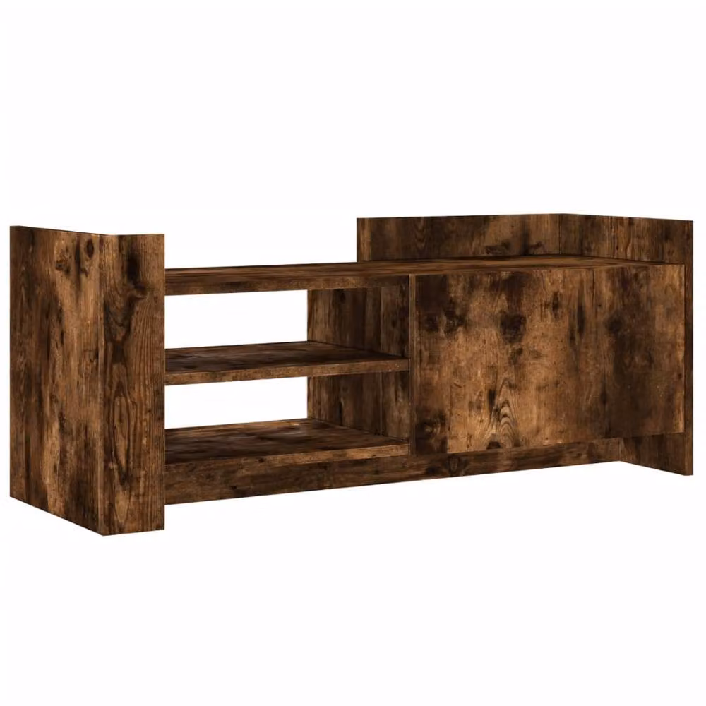 Berkfield Home Smoked Oak TV Cabinet in Dark Brown, W/D/H: 100 x 35 x 40 cm – 3