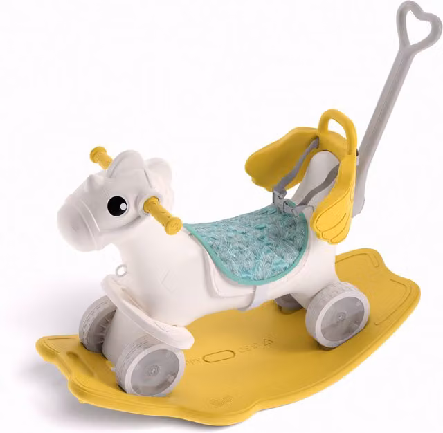 Kidkid 2 in 1 Plastic Rocking Horse for Kids, Yellow