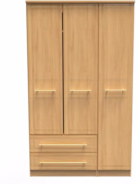 Ready Assembled 2 U Hereford Triple Wardrobe in Light Oak