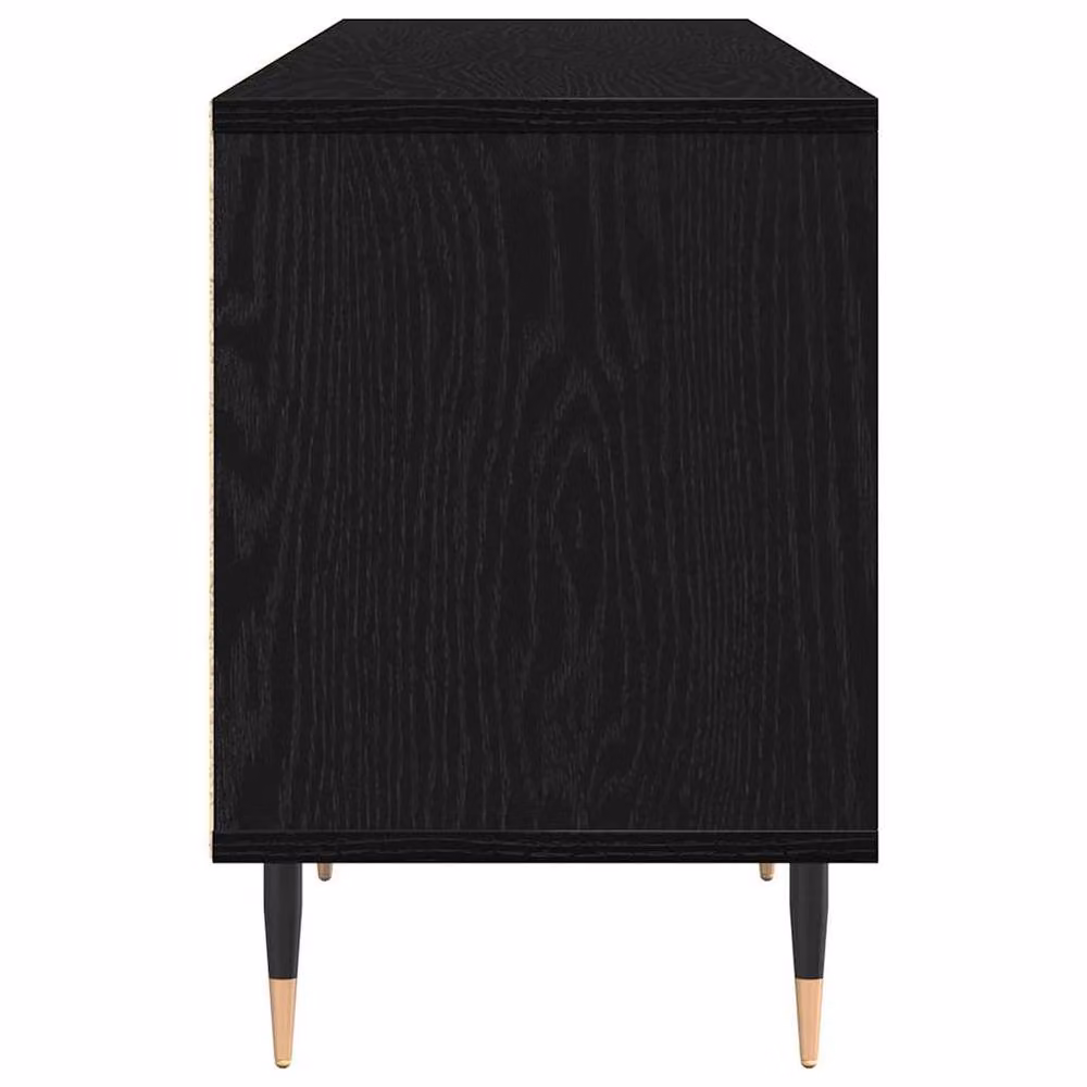 Berkfield Home TV Cabinet in Black Oak, W: 150 cm, D: 30 cm, H: 44.5 cm – 4