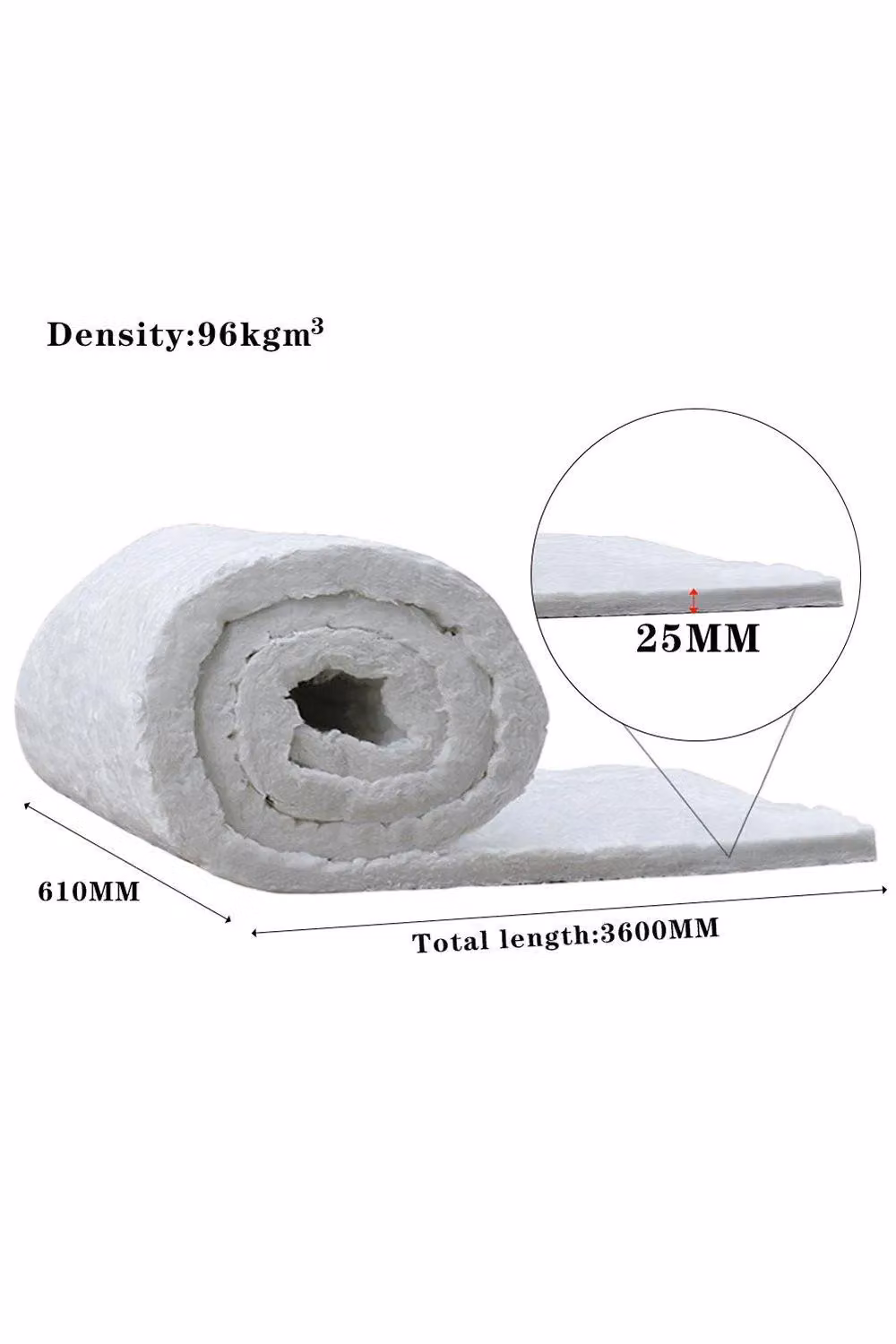 H&O Direct High Density Ceramic Fiber Insulation Baffle Fire Blanket in White – 3