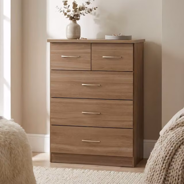 Seconique Nevada 3 plus 2 Chest in Rustic Oak