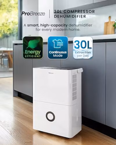 Pro Breeze 30L High Capacity Smart Dehumidifier with App Control and Wi-Fi, White – 2