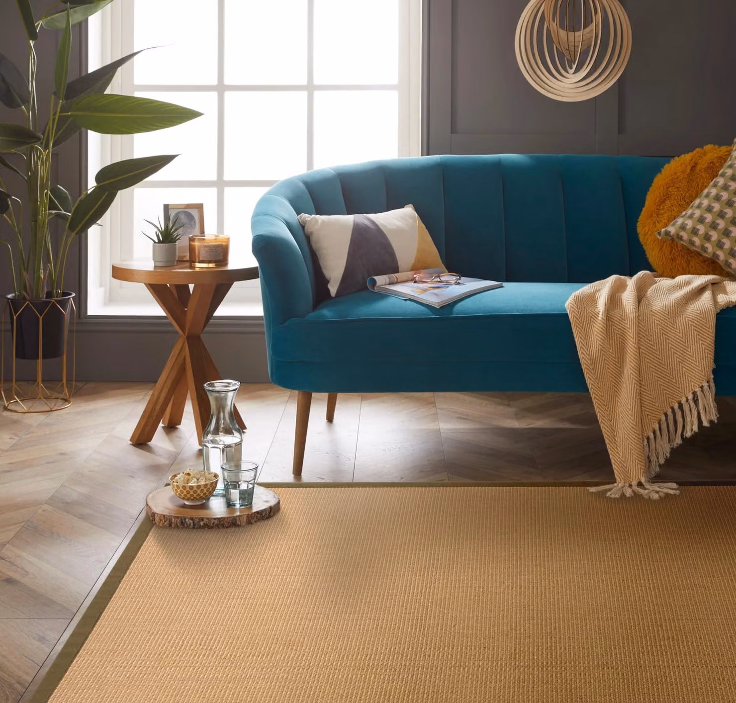 Esselle Swinton Green Sisal and Jute Boucle Medium Rectangular Rug W: 160 cm, D: 230 cm – 2