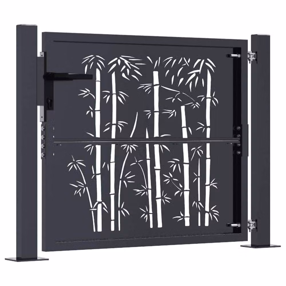 Berkfield Home Steel Garden Gate in Anthracite Grey, W/H: 105 x 105 cm – 4