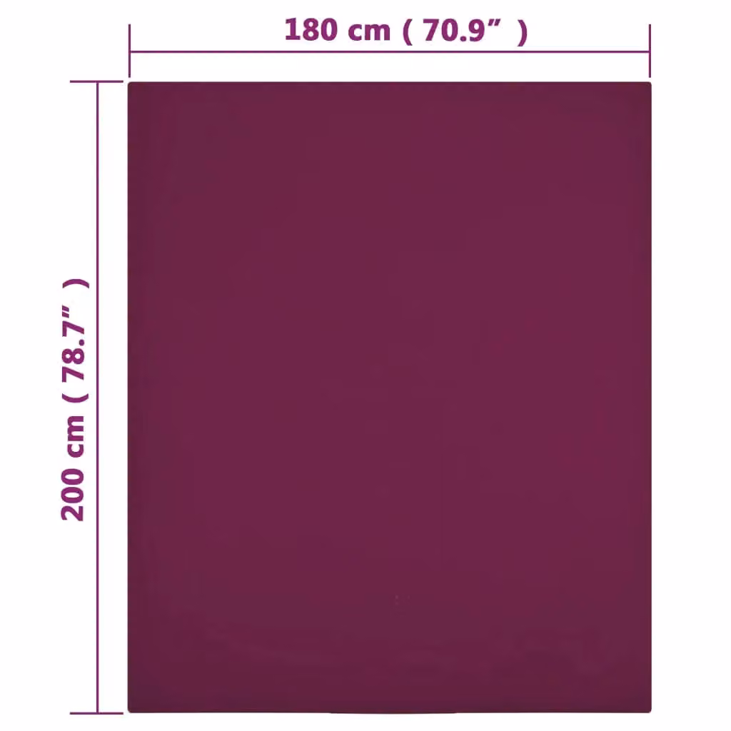 Berkfield Home Jersey Cotton Fitted Sheets, 2 Pack, Red, W: 180 cm, D: 200 cm – 2
