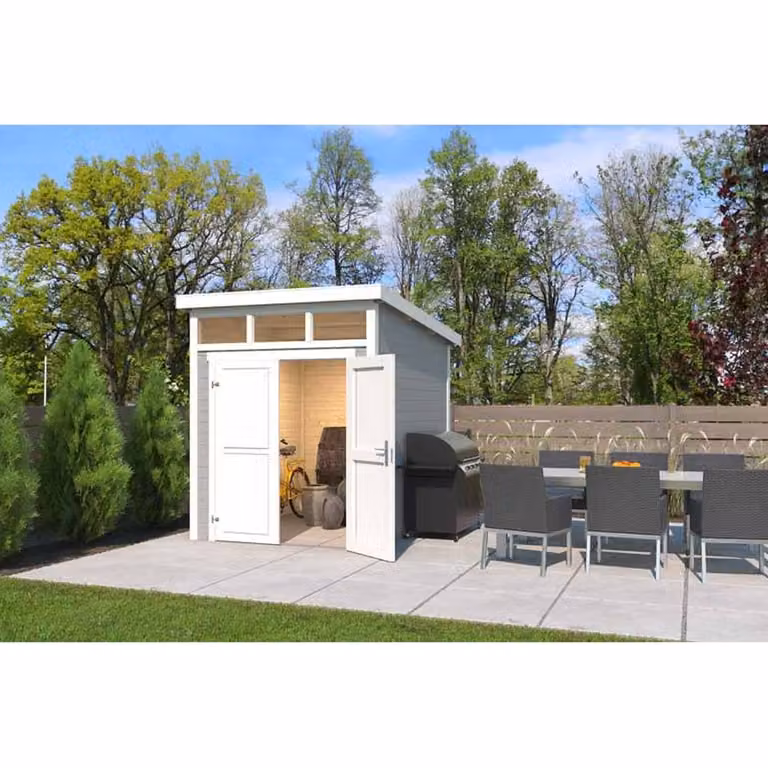 Lasita Maja Ltd Kibo 2 Log Cabin Garden Room and Home Office in Light Tan, W: 273.8 cm, D: 220 cm, H: 245.1 cm