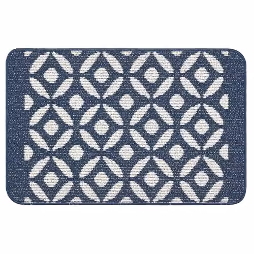My Mat Blue Graphic Rectangular Door Mat, W: 50 cm, L: 75 cm