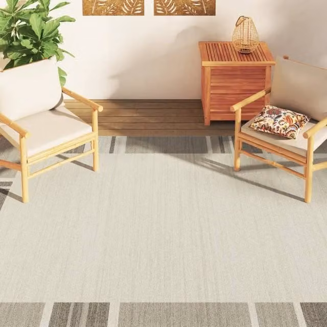 Berkfield Home Multicolour Short Pile Indoor and Outdoor Rug, W/D/H: 190 x 300 cm, Anti Slip