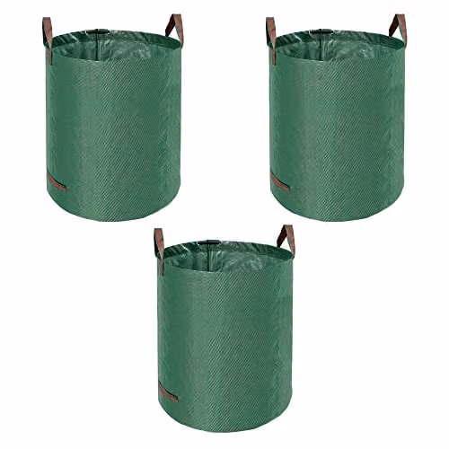 KAV Heavy Duty Waterproof Garden Waste Bags, Pack of 3, Green