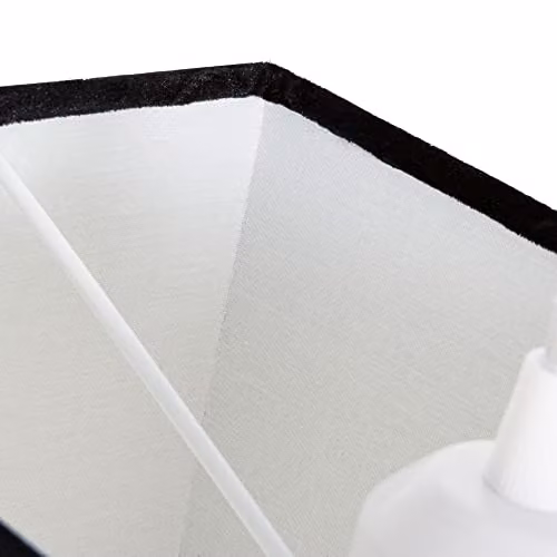 Happy Homewares Modern Rectangular Crushed Velvet Fabric Lamp Shade in Black, Length: 29 cm – 2