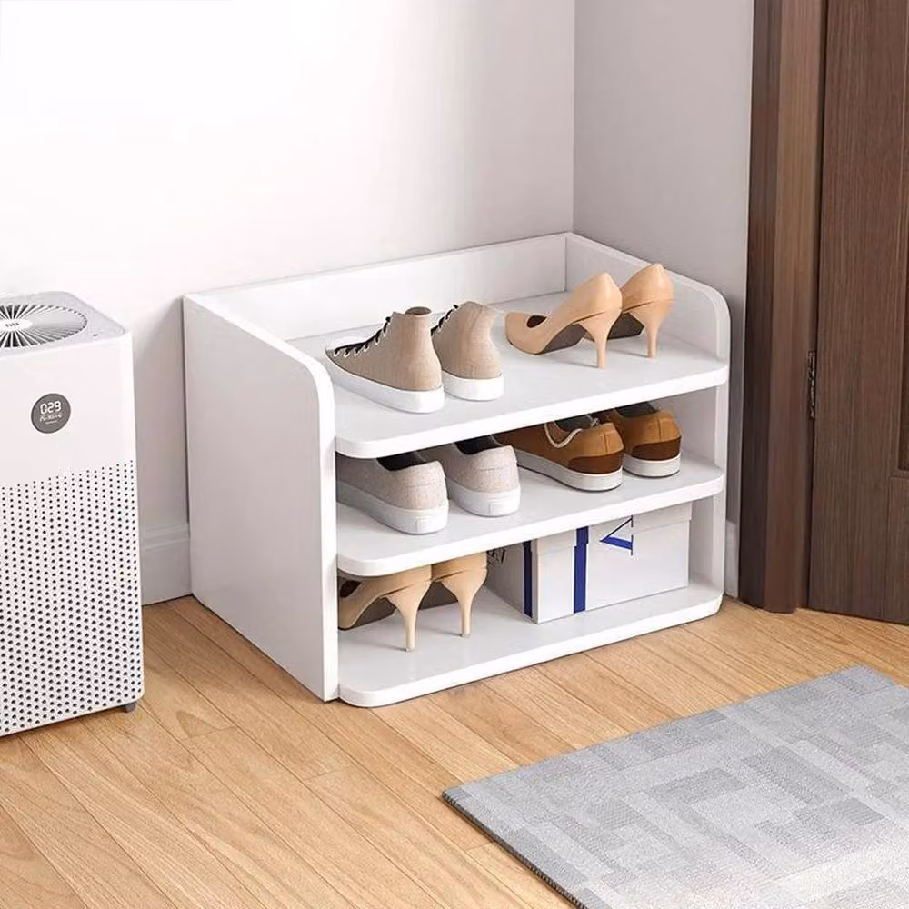 KORVIXA 3-Tier White Wooden Shoe Rack for Hallway Storage – 2