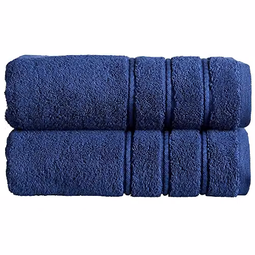 Christy Antalya Luxury Turkish Cotton Bath Towel Set, 2 Piece, Blue, W: 70 cm, L: 125 cm – 1