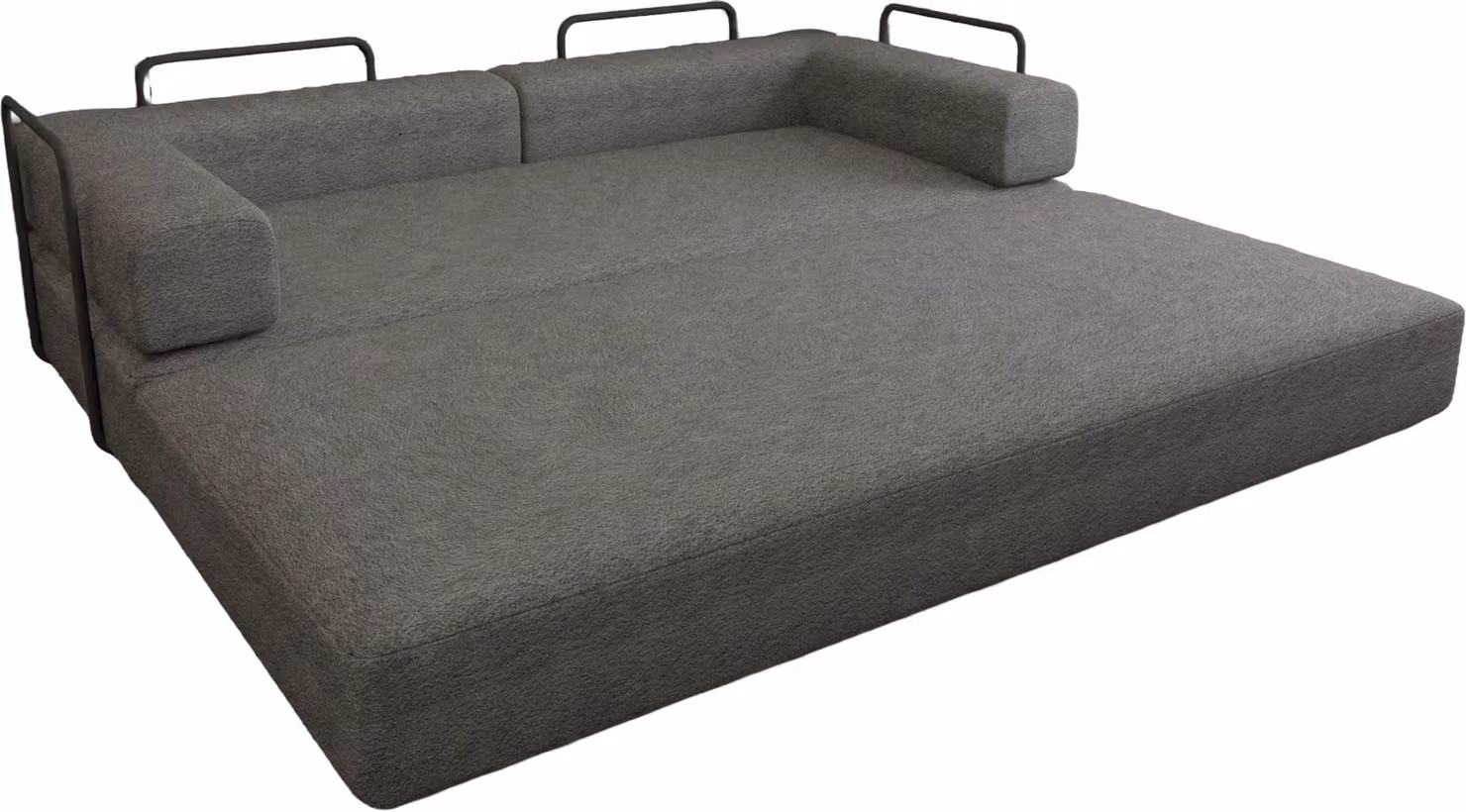 MN Furniture Modern 3 Seater Fabric Sofa Bed in Grey – 4