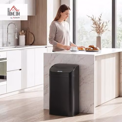 HOMCOM 48L Automatic Sensor Bin in Black – 2