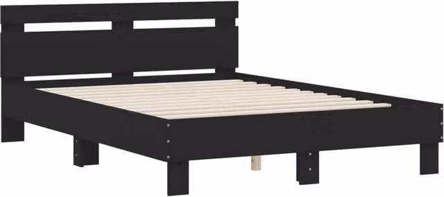 Berkfield Home Durable Small Double Bed Frame in Black, W/D/H: 120 x 200 x 70 cm