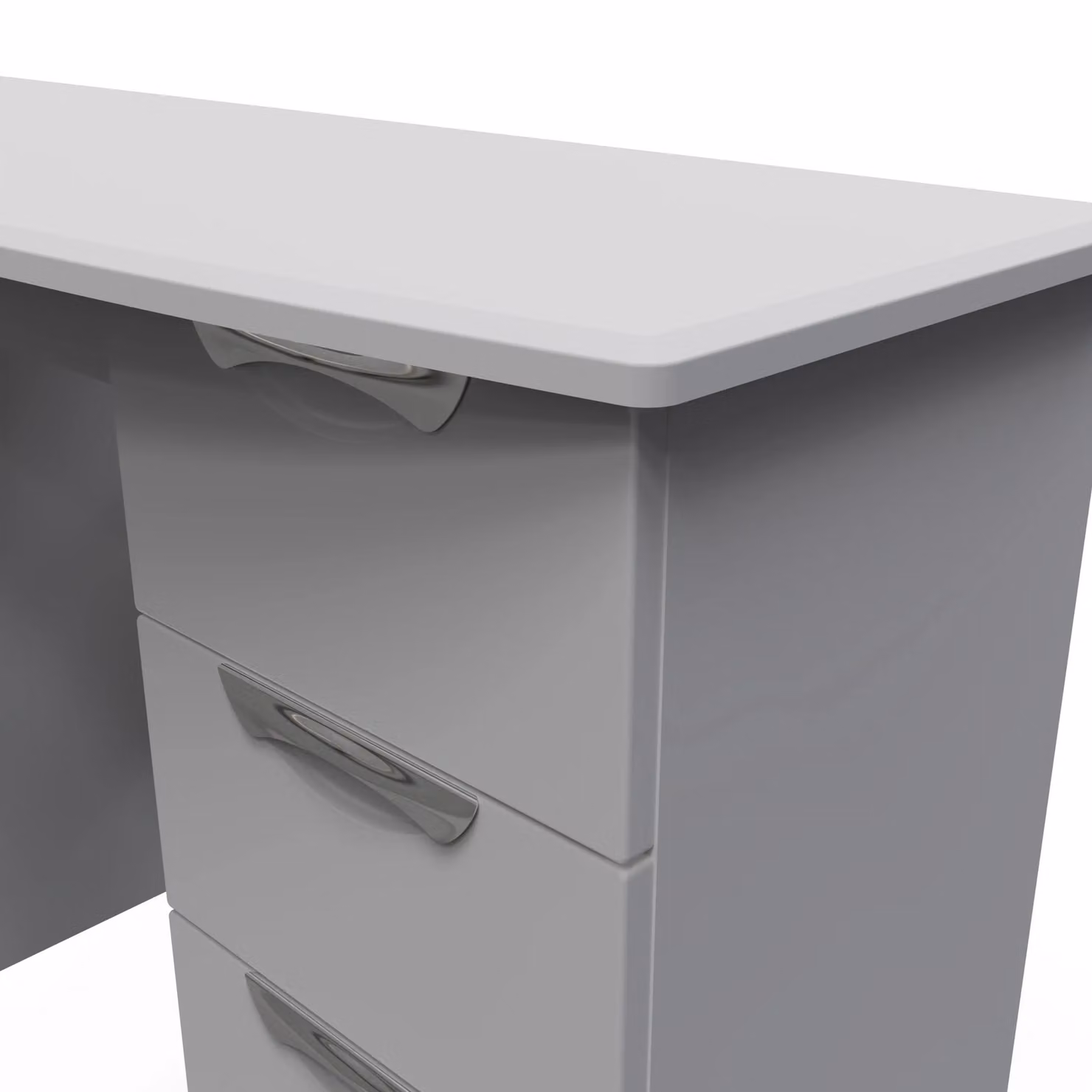 2 U Holborn Ready Assembled 6 Drawer Kneehole Desk in Grey – 3